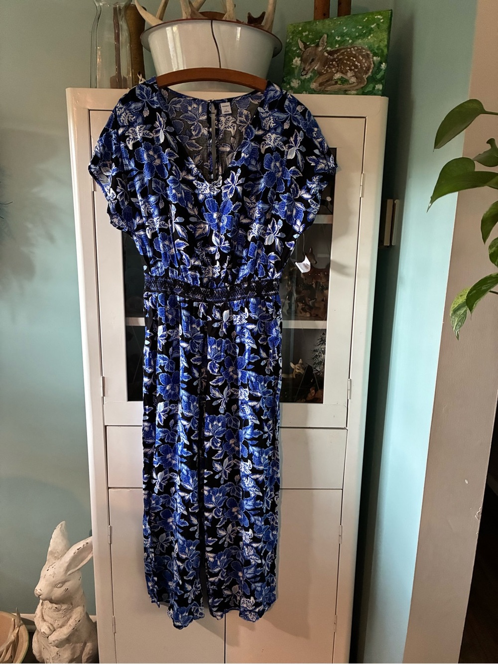 Old Navy sz S Blue Floral V-Neck Women's Romper nwt